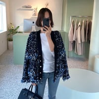 tweed knit cardigan