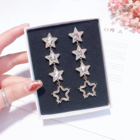 即納 スター4連ピアス