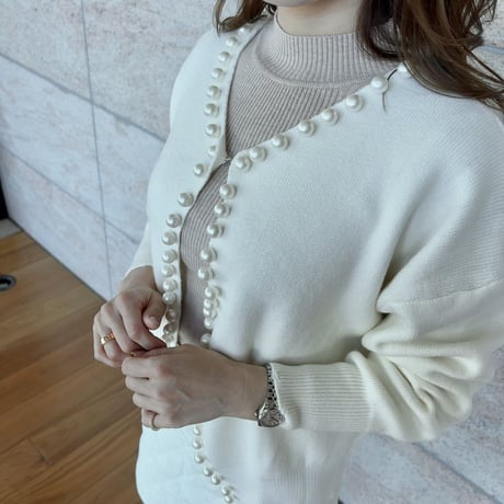 【即納あり】pearl cardigan