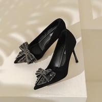 【選べるヒール】ribbon pumps 7cm