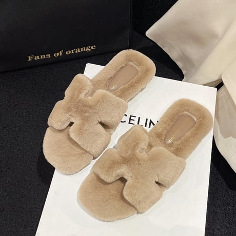eco fur sandal