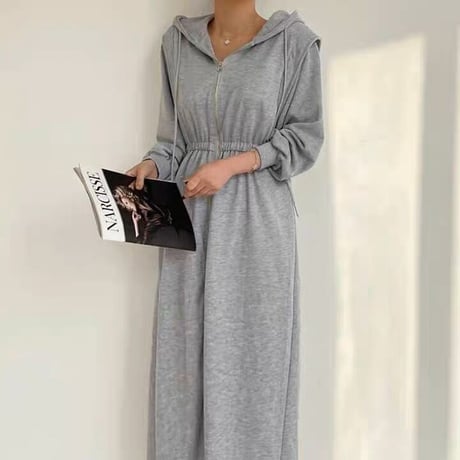 フード付き sweat onepiece