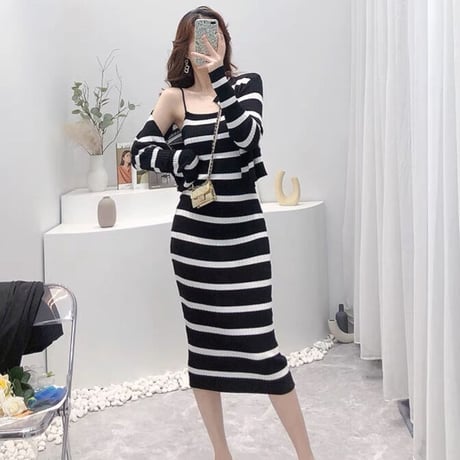 border cardigan set