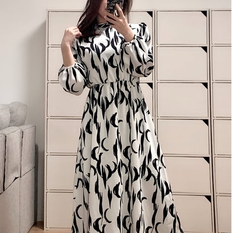 high neck print onepiece