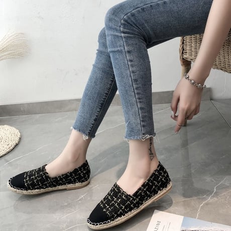 tweed slip-on