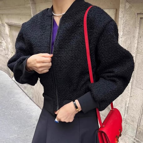 tweed blouson
