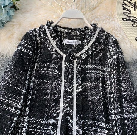 【即納あり】tweed long jacket