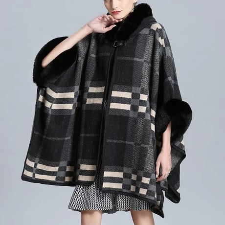 check eco fur poncho