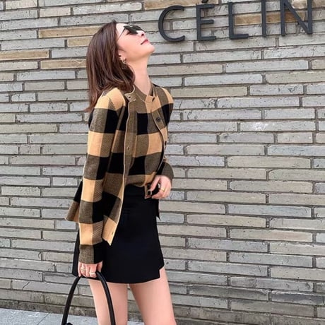check cardigan