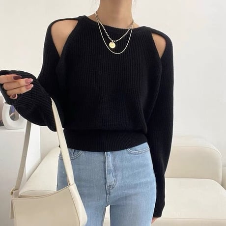 shoulder slit knit