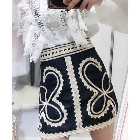 刺繍 ミニスカート