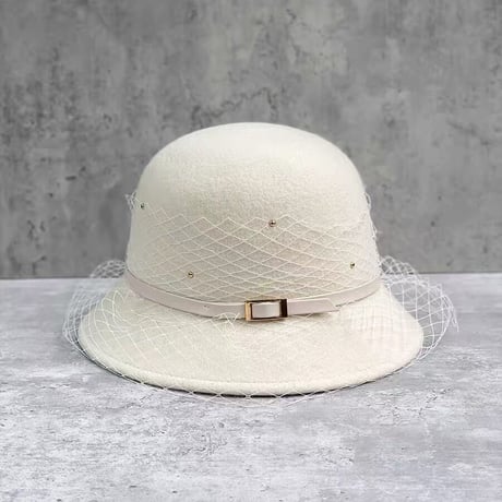 tulle wool hat
