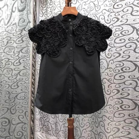 large collar sleeveless blouse