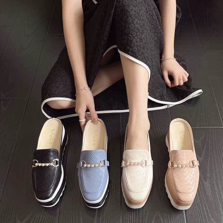 pearl chain platform summer loafer