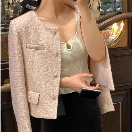 pink tweed jacket