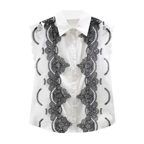 sleeveless lace blouse