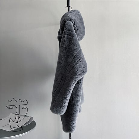【ウール100%】フード付き short coat