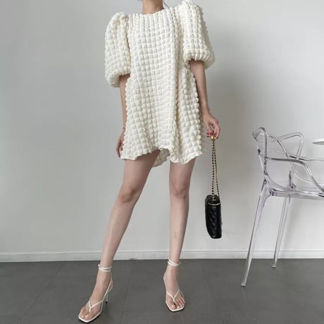 puff sleeve mini onepiece