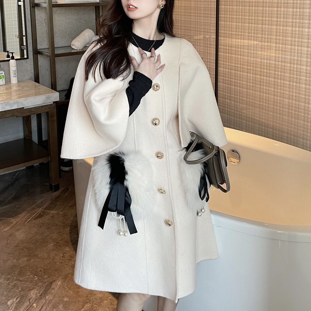 即納】fox fur cape coat | BrillantSelect Store