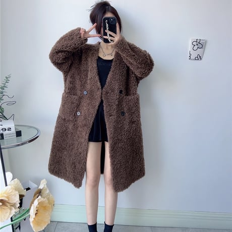 【ウール】boa v-neck long coat