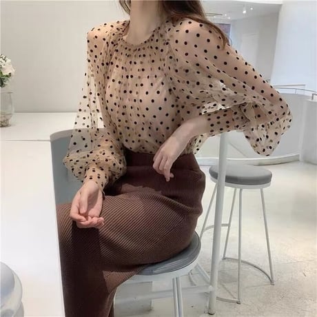 see-through dot blouse