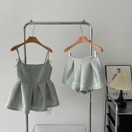ribbon camisole short pants setup