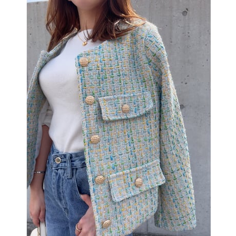 green tweed jacket