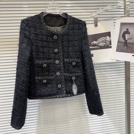 bijou button tweed jacket