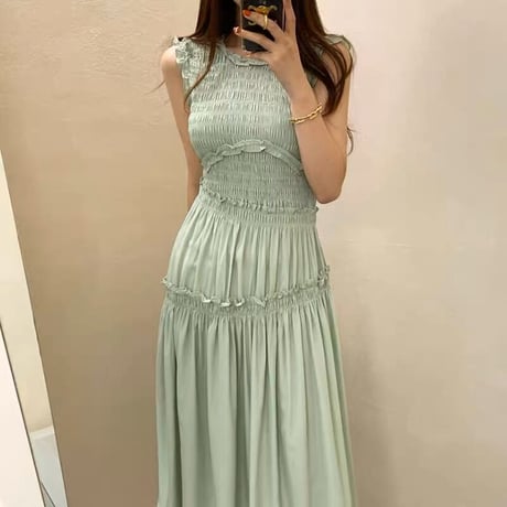 sleeveless green onepiece