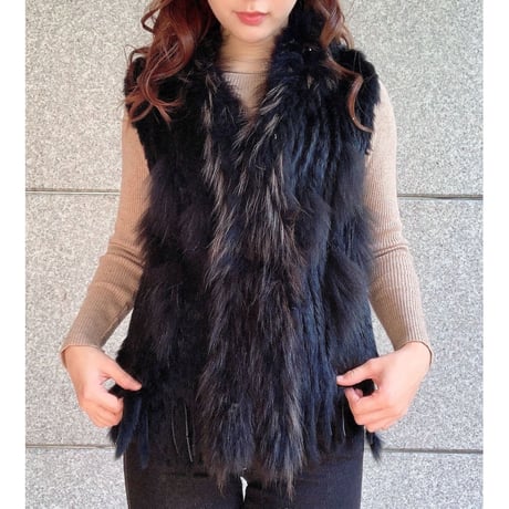 rabbit fur vest