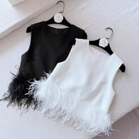 peplum feather tops