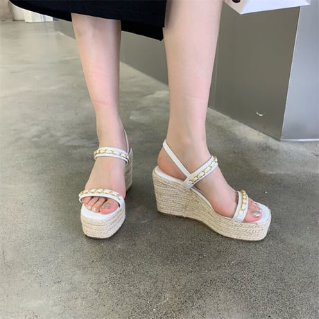 wedge chain sandals