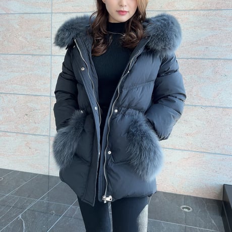 【即納あり】fox fur down   coat