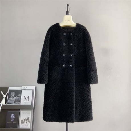 【ウール】boa u-neck long coat