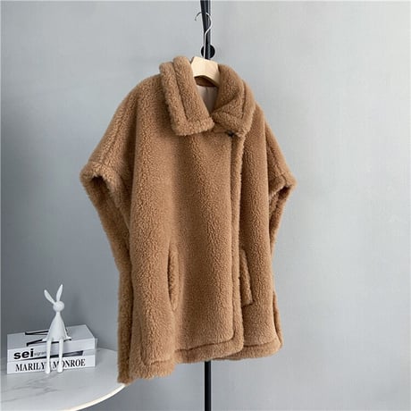 ウール poncho coat
