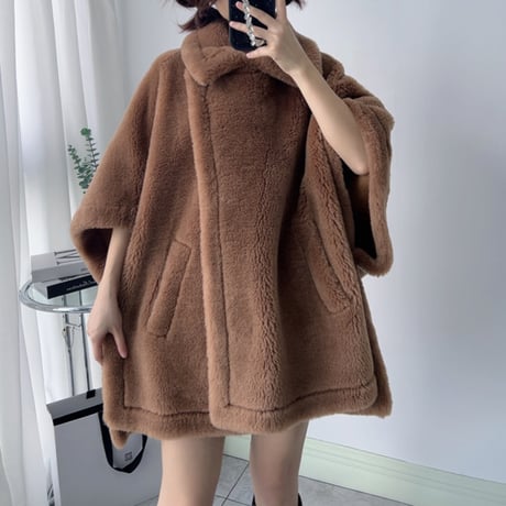 【ウール100%】poncho coat