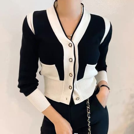 bi-color cardigan