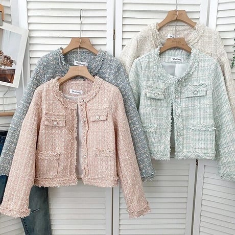 pearl button tweed jacket
