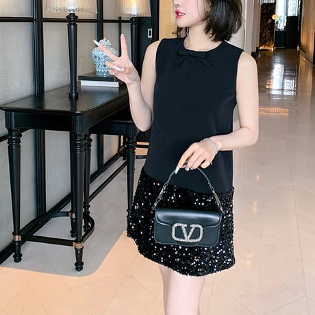 sequins sleeveless onepiece