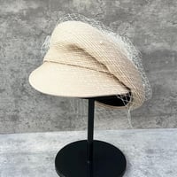 tulle straw casquette