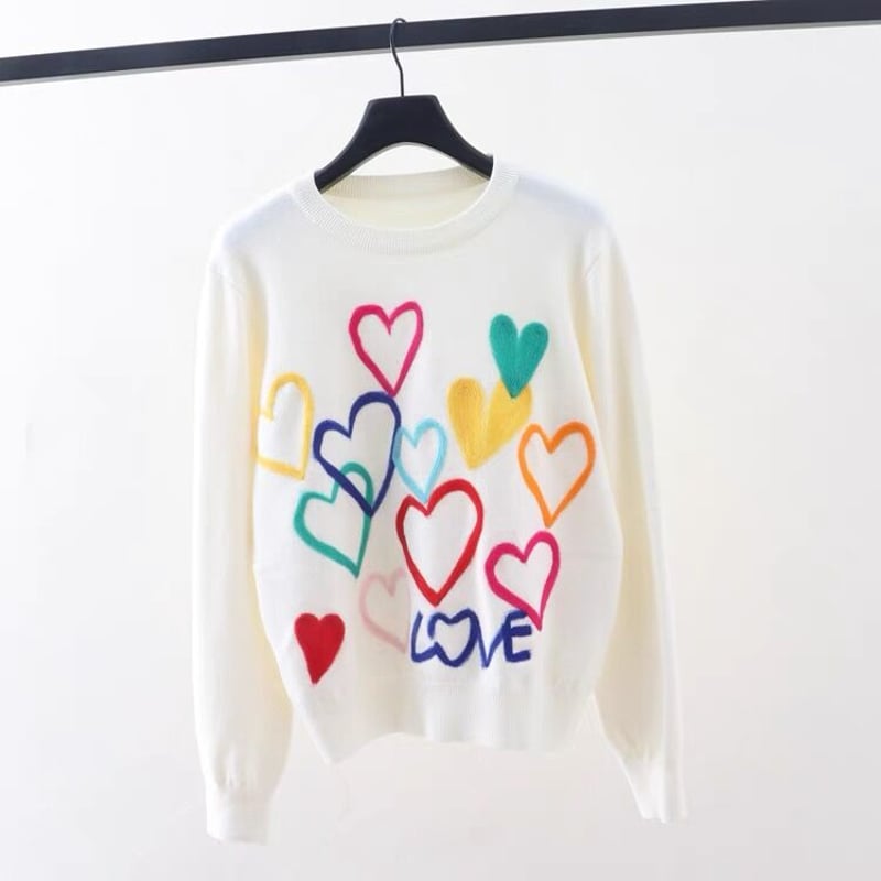 Liten リテン　ハートニット　Bisous knit ホワイト 2266555025.jpg?1716006845
