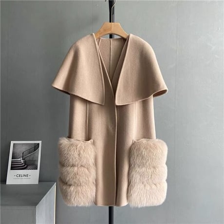 fox fur cape coat