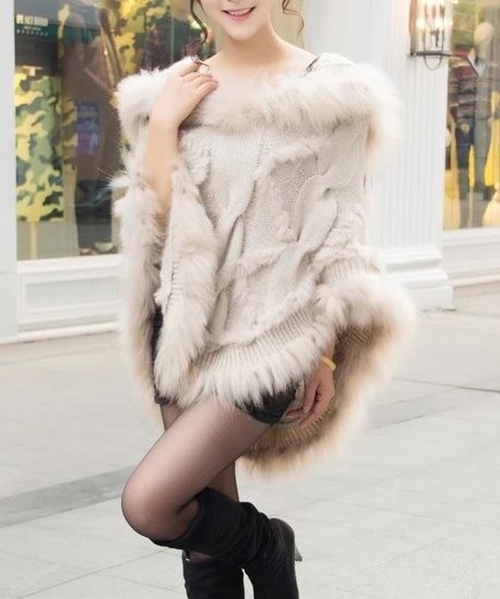 ARBORENTE レッキス シルバーフォックス ファー ポンチョ M~Lサイズ original