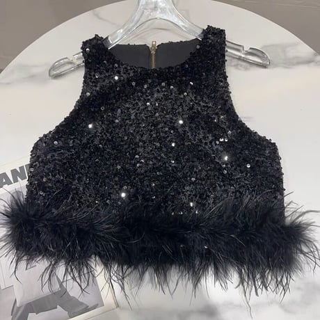 spangle feather tops