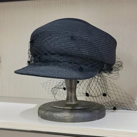 tulle straw casquette