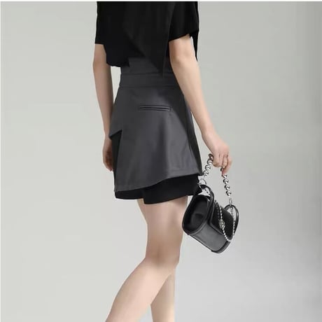 切り替え high-waist short pants
