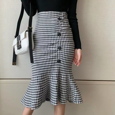 Plover pattern mermaid skirt