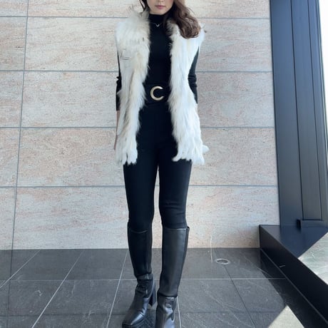 rabbit fur vest