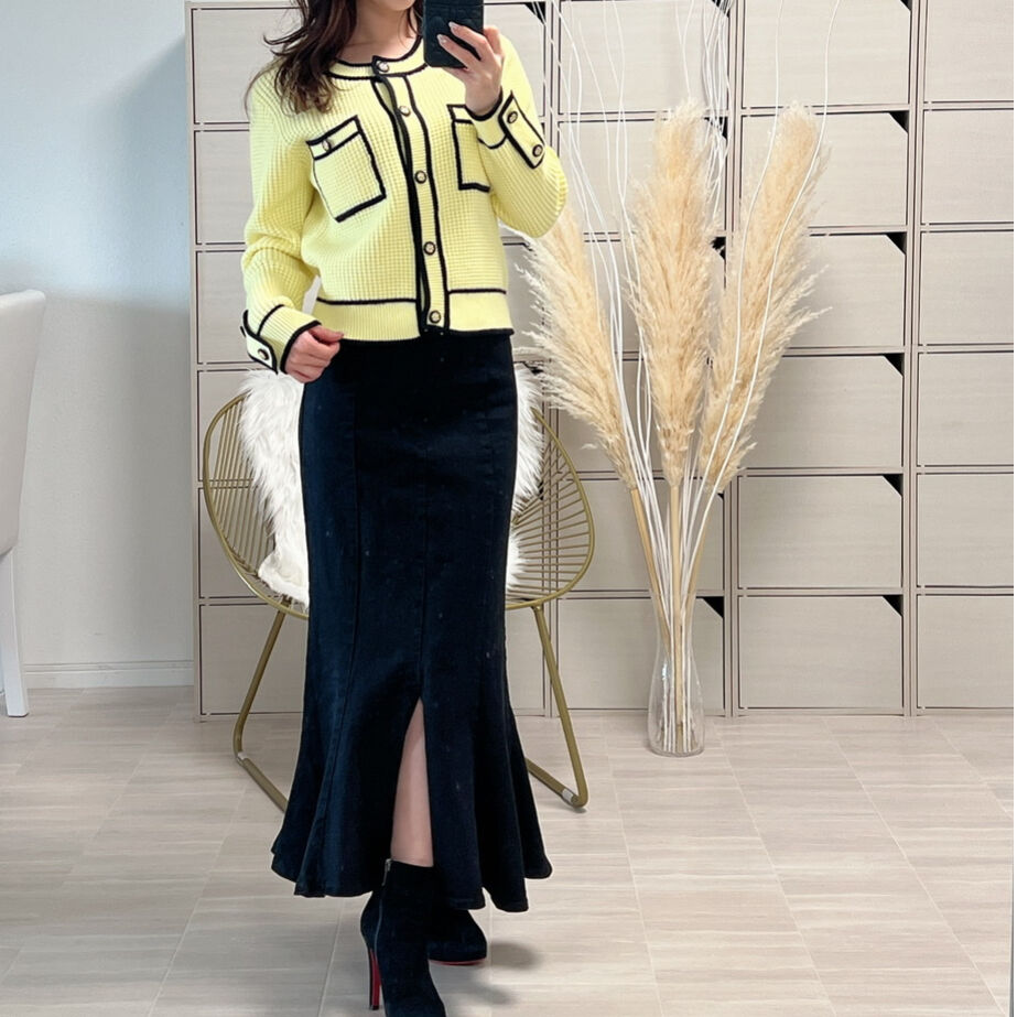 フランシュリッペ　ブラックデニムスカート　M フランシュリッペ ブラックデニムスカート M フランシュリッペ