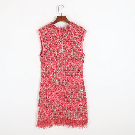 Sleeveless tweed onepiece